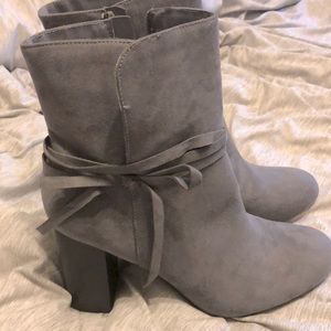 NWT Grey High Heeled Boots Size 12